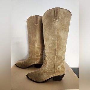 Loeffler Randall Bisque Suede Lynn Boots Western